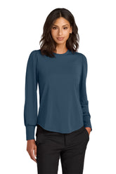 Mercer+Mettle® Women's Stretch Jersey Long Sleeve Blouson Top - Insignia Blue - XS